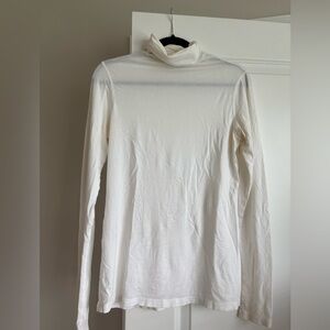 Vince White Essential Long Sleeve Turtleneck